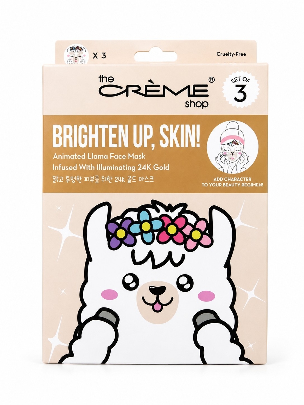 the Crème Shop Brighten Up, Skin! Animated Llama Face Mask - Beige